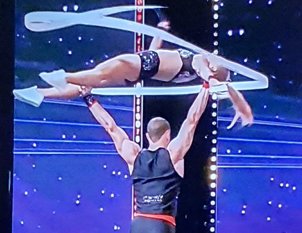 Supertalent star acrobatic with ribbon